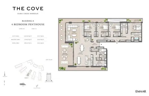 ذا كوف كريك هاربور: مخطط الطابق Level 08, Unit 01, 4,951 sq ft