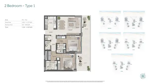 Flora Isle at Dubai Islands: Floor plan Type 1, 1,760 sq ft