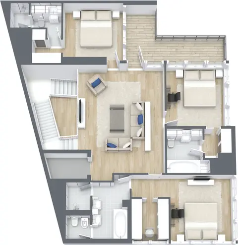 The 8: Plan Townhouses Upper Level, Size 4949 sq ft, 4,949 sq ft