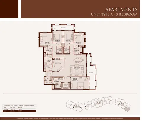 Balqis Residence: फ़्लोर प्लान 5 Bedroom,Unit-Type-A,Size-3655-Sq.ft, 3,655 sq ft