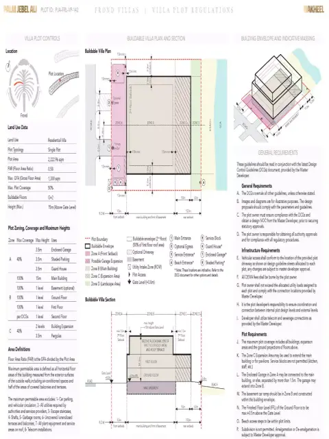 Palm Jebel Ali Frond L: Floor plan Villa (Plot) 1, 13,993 sq ft