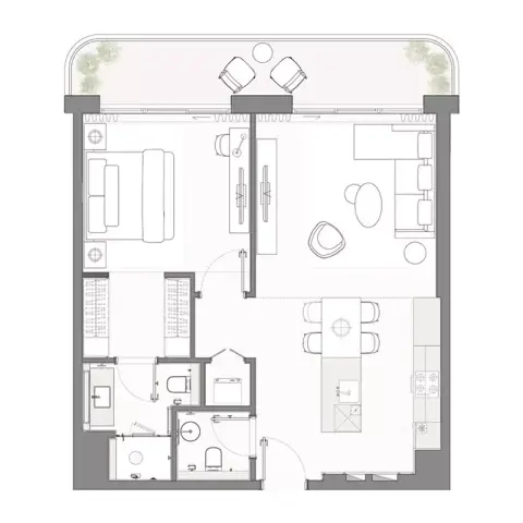 Bay Grove Residences Phase 4: Floor plan Type A, 908 sq ft