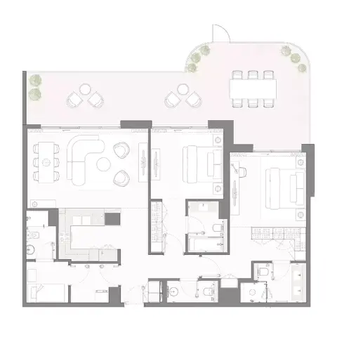Bay Grove Residences Phase 4: Floor plan Type A, 1,247 sq ft