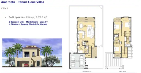 Villanova Amaranta: Floor plan Phase 3 - 3 Bedroom unit + Maids Room, 2,260 sq ft