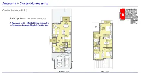 Villanova Amaranta: Floor plan Phase 3 - Cluster Homes – Unit B, 2,025 sq ft