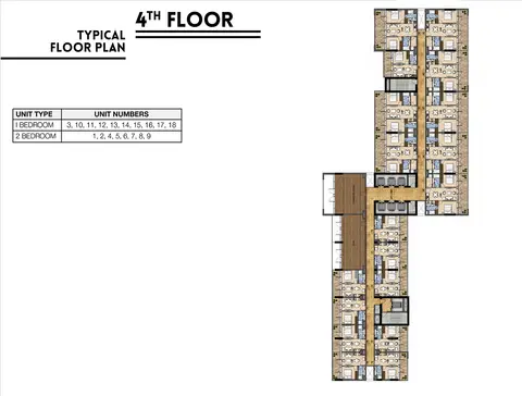 فيرا ريزيدنسز: مخطط الطابق 1 & 2 Bedroom Apartment 4th Floor