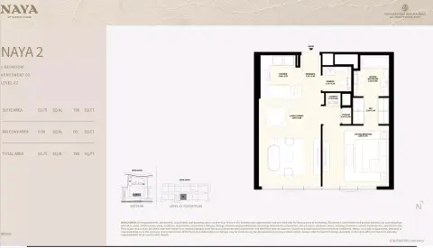 Naya Phase 2: Floor plan Type Level 02- A 01, 708 sq ft