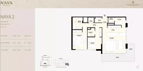 Naya Phase 2: Floor plan Type Level 02- A 04, 1,474 sq ft