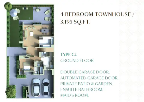 Cassia at the Fields: Floor plan 4 Bedroom Townhouse - 3195 Sq. Ft. - Ground Floor, 3,195 sq ft