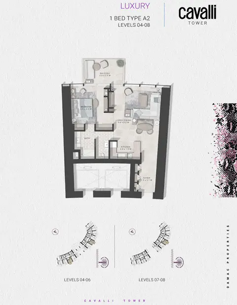 Cavalli Casa Tower: Floor plan Luxury Type A2, Levels 04-08