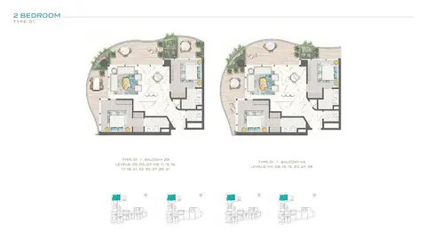 Damac Chic Tower: Type 01 户型图