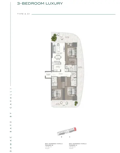 Damac Bay Cavalli: Plattegrond Type A 01