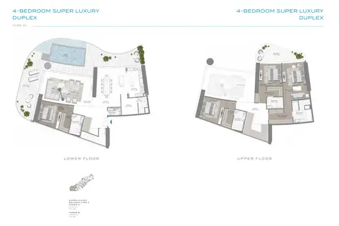 Damac Bay Cavalli: Plattegrond Type 1, Duplex