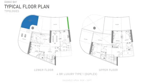 Damac Bay Cavalli: Plattegrond Type 1