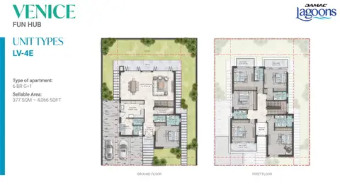 Lagoons Venice: Unit Type LV-4E, 4,066 sq ft 户型图