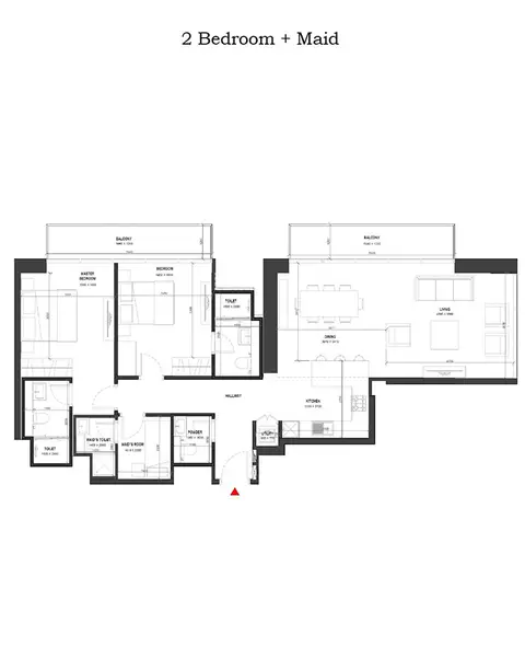 Sobha Verde JLT: Floor plan 2 BHK