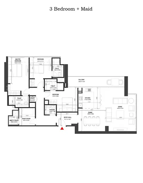 Sobha Verde JLT: Floor plan 3 BHK