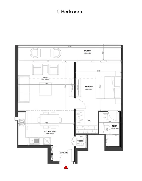 Sobha Verde JLT: Floor plan 1 BHK