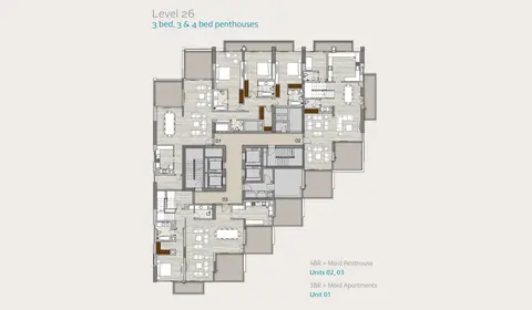 ليف ريزيدنس: مخطط الطابق Leve26-3bed&3-4-PH