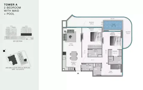 Ocean Bay: Floor plan Type A407, 1,234 sq ft