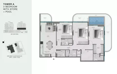 Ocean Bay: Floor plan Type A409, 1,739 sq ft