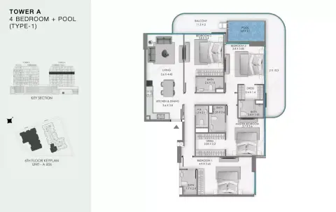Ocean Bay: Floor plan Type 1-Tower A