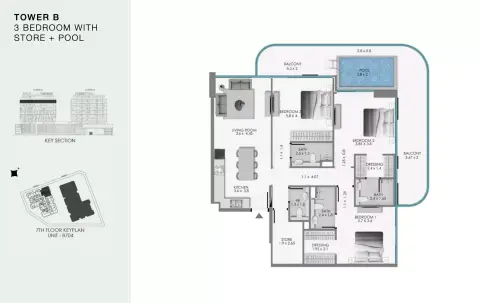 Ocean Bay: Floor plan Type B605, 1,737 sq ft