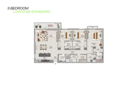 Rise by Athlon 1 Teal Tower: Floor plan Low Rise Standard