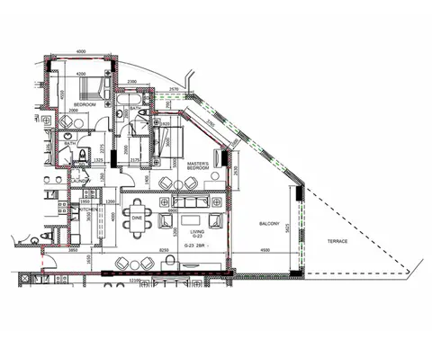Manazel Al Khor: Floor plan 2-bedroom-G-23