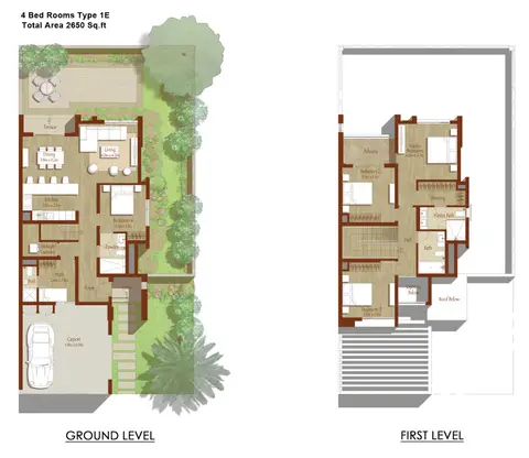 Arabian Ranches: Floor plan 4-Bed-Ty-1E, 2,650 sq ft