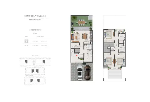 Expo Golf Villas Phase 5: Floor plan 3 Bedroom Type-B, Size 1910 Sq Ft, 1,910 sq ft