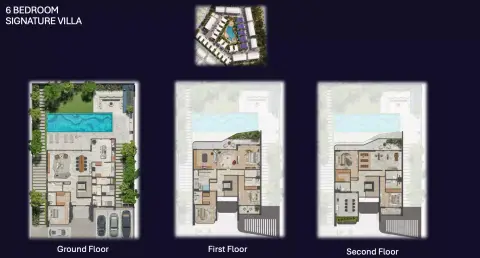 Knightsbridge: Floor plan Signature Villa, 7,131 sq ft