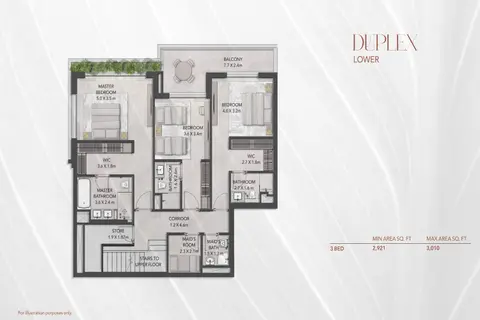 Ghaf Woods: Floor plan Lower, 3,010 sq ft