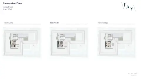 Serenity Mansions Waterfront Collection: Floor plan Second Floor, 937 sq ft