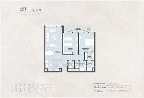 Verdana Empire: Floor plan Type D, 1,306 sq ft