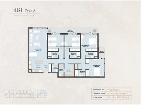 Verdana Empire: Floor plan Type A, 2,371 sq ft