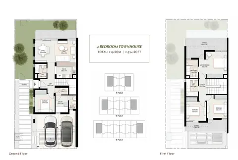 Elan Townhouses: Floor plan 4 BR Townhouses, Size 2354 sq.ft, 2,354 sq ft