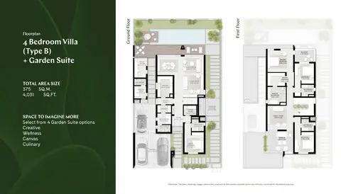 Harmony Villas: 4 BR, Type B, Garden Suite, 4,031 sq ft 户型图