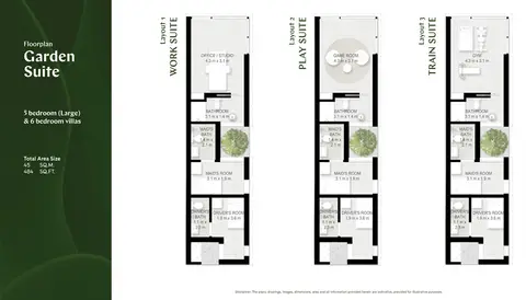 Harmony Villas: 5 BR (Large) & 6 BR, Garden Suite, 484 sq ft 户型图