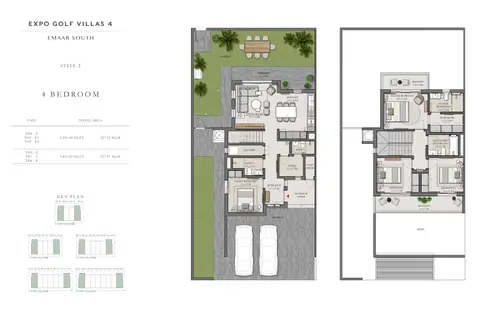 فلل إكسبو جولف المرحلة 4: مخطط الطابق 4 Bedroom, Size 2453 Sq Ft, 2,453 sq ft