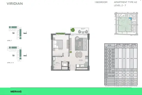 Viridian Central Park: Plan Type A2-Level-2-7, 677 sq ft