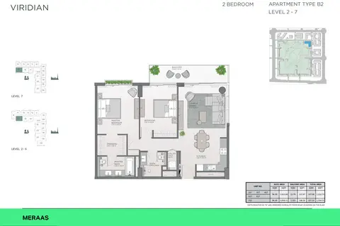 Viridian Central Park: Plan Type B-2-Level-2-7, 1,154 sq ft