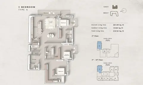 Ellington Art Bay: Floor plan Type A, 2,148 sq ft