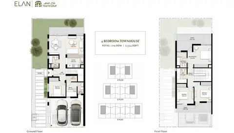 Elan Townhouses: Floor plan 4 Bedroom Townhouse, Size 2354.00 Sq Ft, 2,354 sq ft