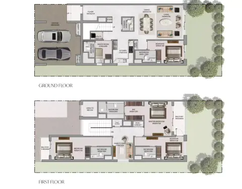 Sobha Sanctuary: Планировка Type D (Townhouse), 3,325 sq ft