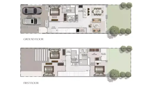 Sobha Sanctuary: Планировка Type B (Townhouse), 2,459 sq ft