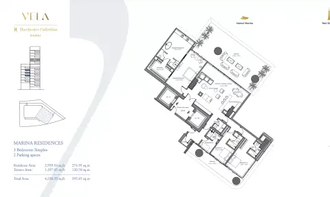 فيلا دورتشستر كولكشن: مخطط الطابق Type D, 4,256 sq ft