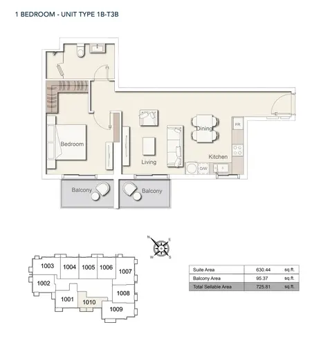 Belgravia Heights: Floor plan 1bedroom-unittype-1b-t3b, 726 sq ft