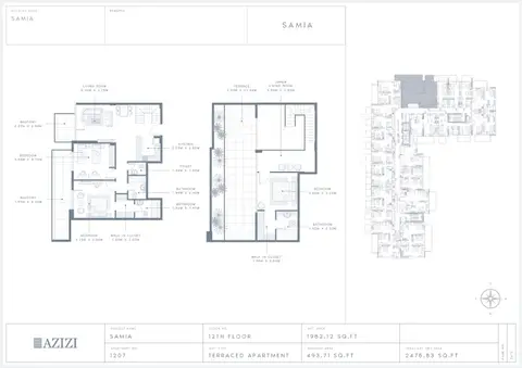 Azizi Samia: Floor plan Unit 1207, 2,476 sq ft
