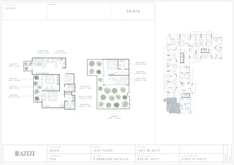 Azizi Samia: Floor plan Unit 1215, 2,338 sq ft